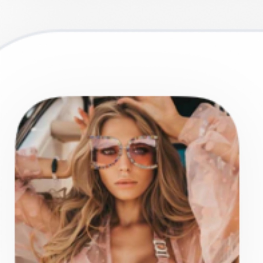 Clear Oversized Pink Sunglasses with Beaded Frame
